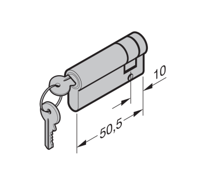 cilinder 50,5 + 10 mm