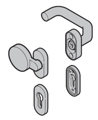 Wisselgarnituur zwart kunststof | Loopdeur in deurblad | Artnr. 3096799*
