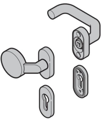 Wisselgarnituur kunststof zwart | Zijdeur | Artnr. 3096796*