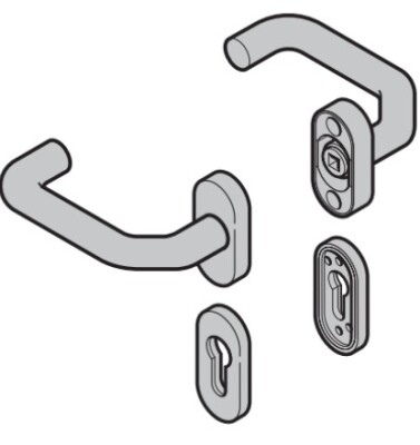 Krukstelgarnituur kunststof zwart | Zijdeur | Artnr. 4016874