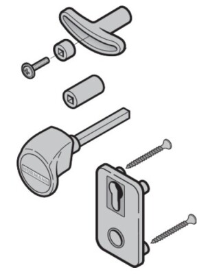 Deurgreepgarnituur TS 1,5/3mm PC zwart