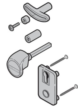 Deurgreepgarnituur TS 1,5/3mm PC zwart